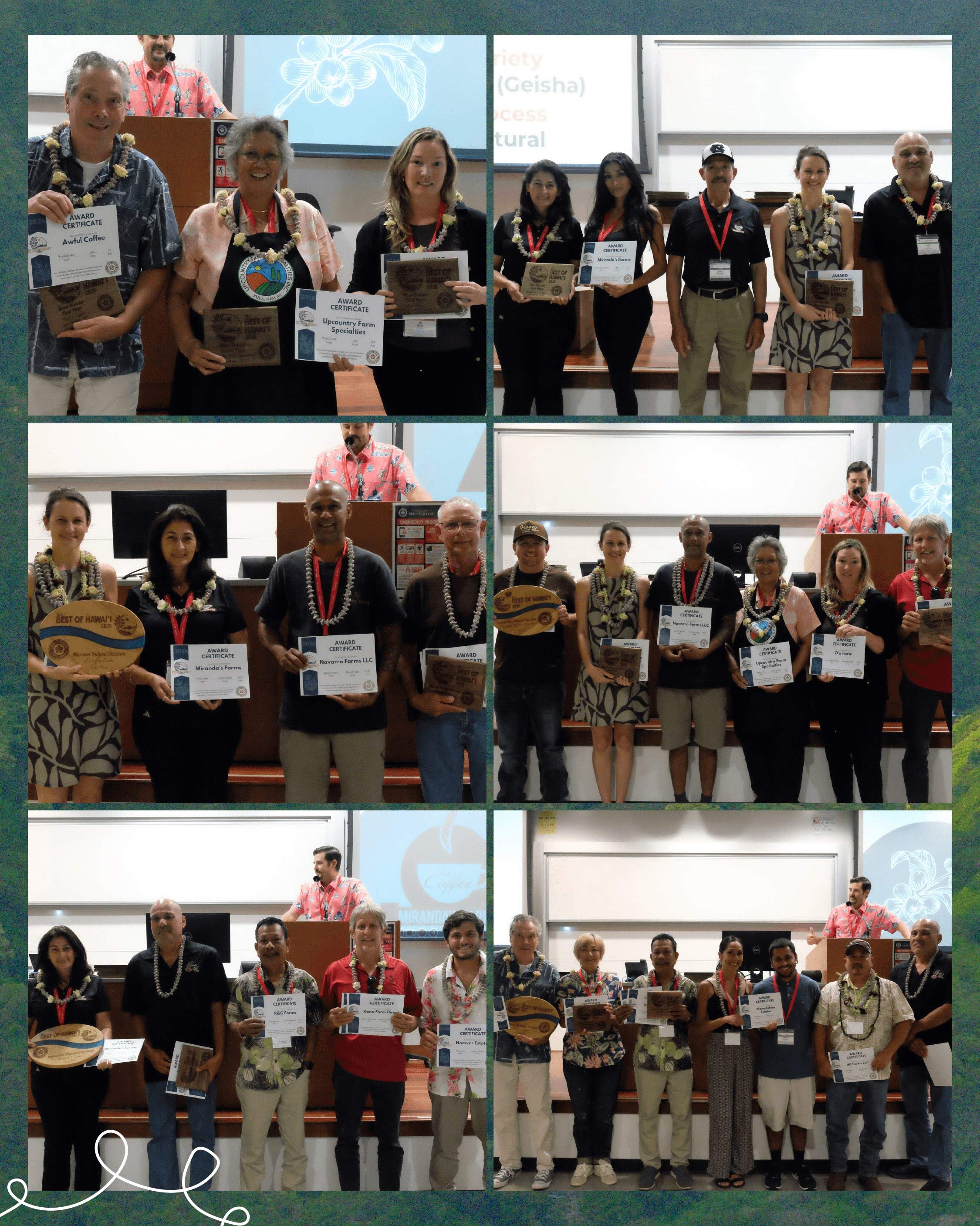 Coffee producers celebrating at the Best of Hawaiʻi 2026 awards