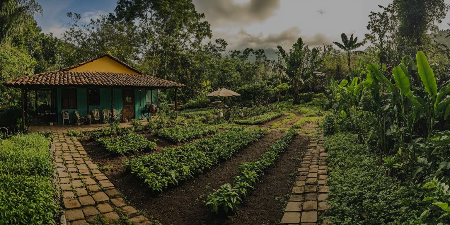 Finca tropical en Hawái con cultivos y vegetación exuberante, el tipo de entorno agrícola que Pono Collective busca apoyar