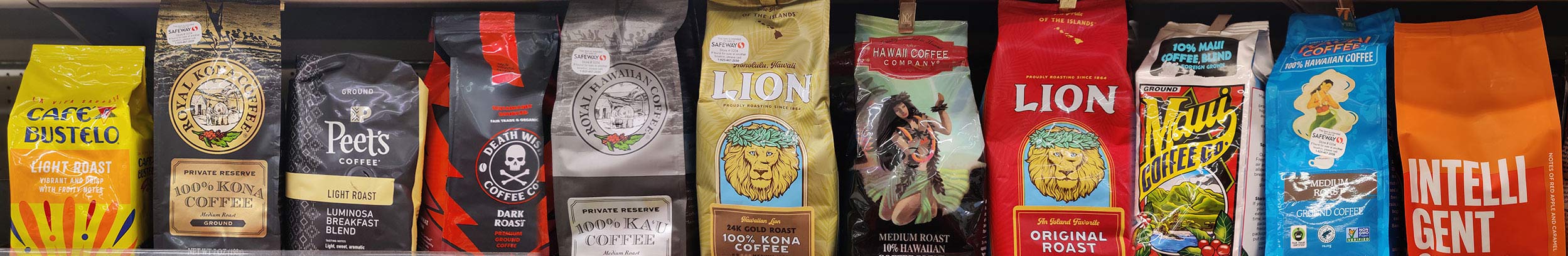 Coffee Bags on Grocery Rack