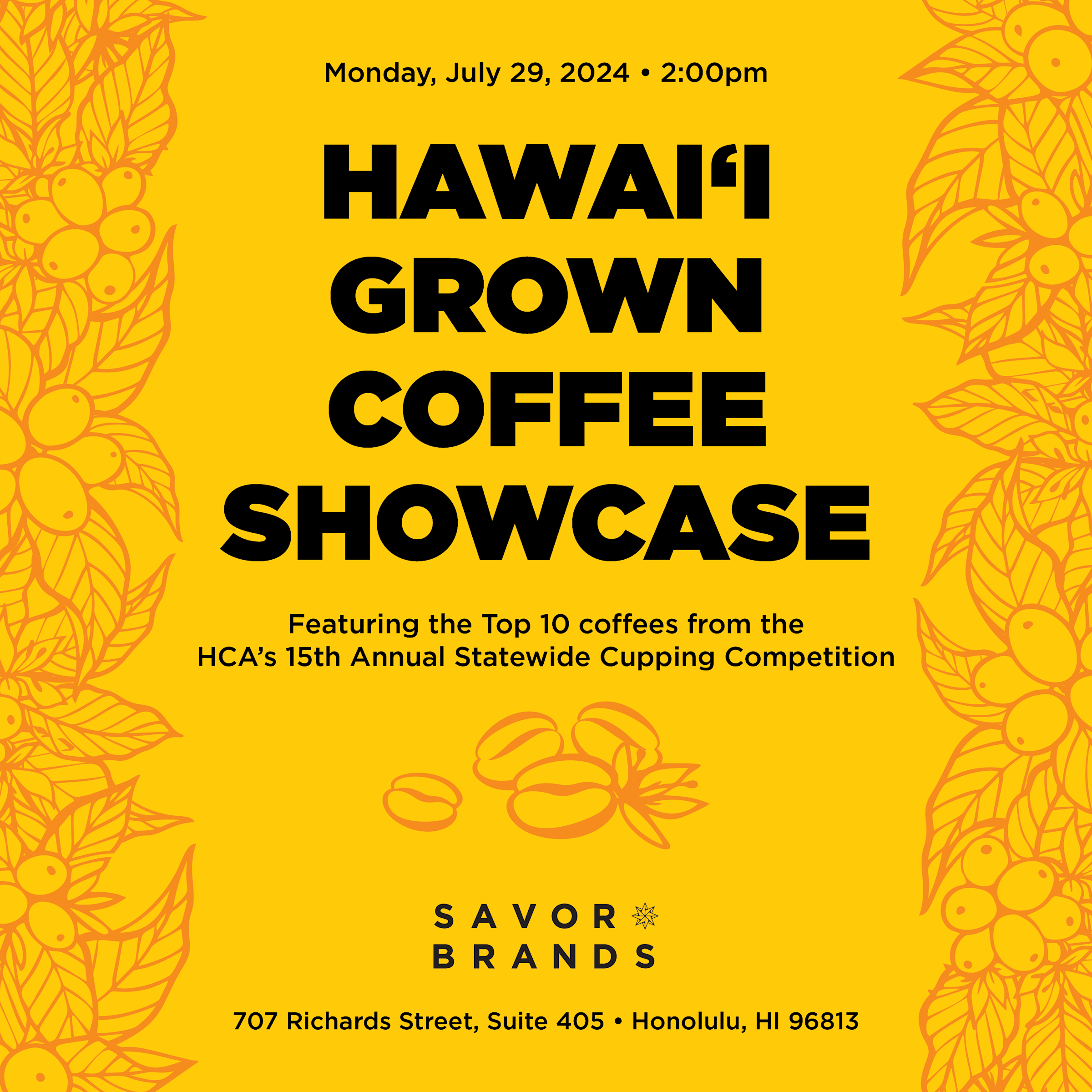 Taste the Top Ten Hawaii Coffees from the HCA's 15th Annual Statewide Cupping Competition at Savor Brands thumbnail