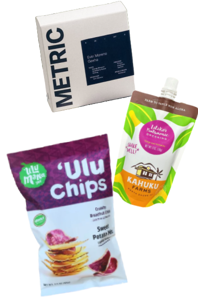 Food Packaging Options: Metric Coffee, Kahuku Farms, and Ulu Chips