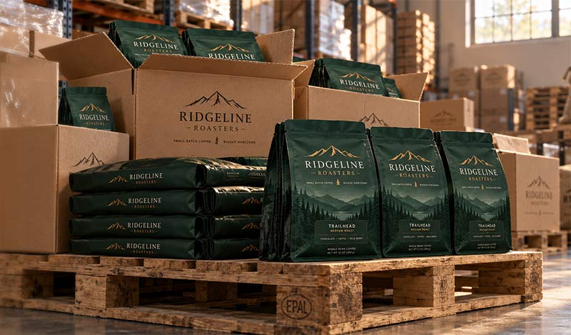 Estática en bolsas de café nuevas