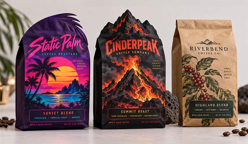 Die cut coffee bags thumbnail