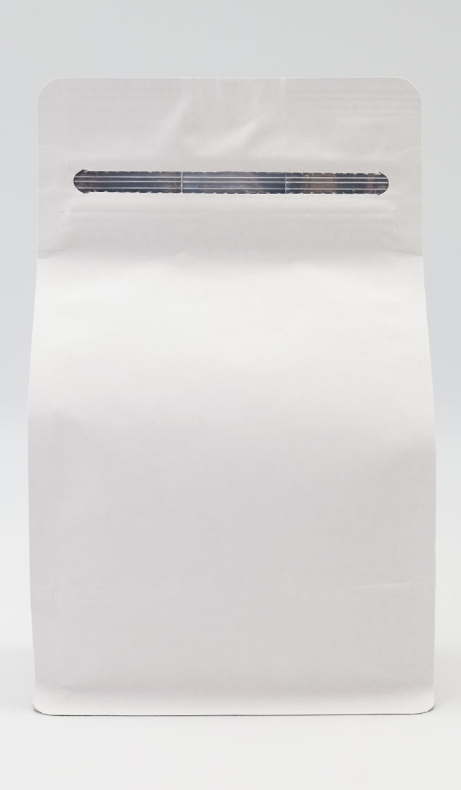 White seamless zipper coffee bag