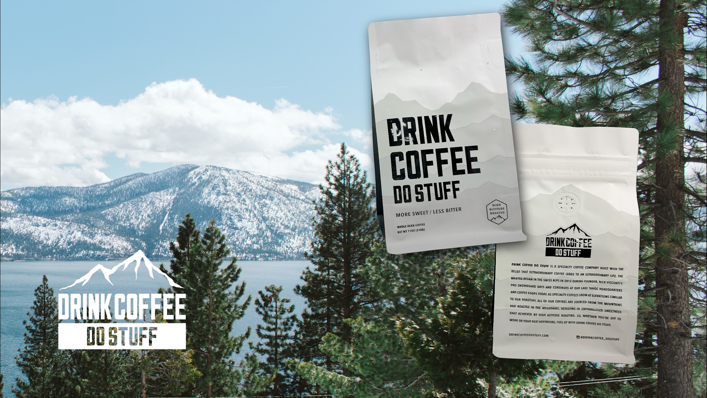 Drink Coffee Do Stuff Coffee Bag Front and Back Panel