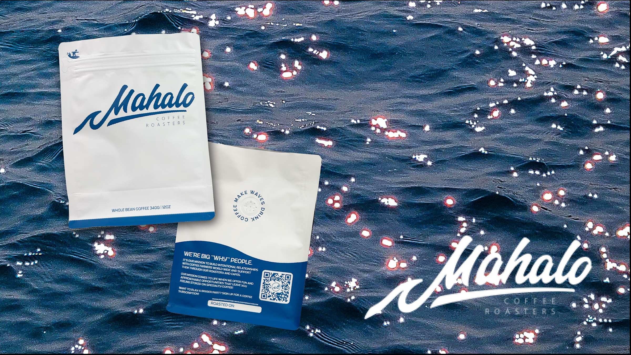Mahalo Coffee Roasters Bag Front and Back Panels