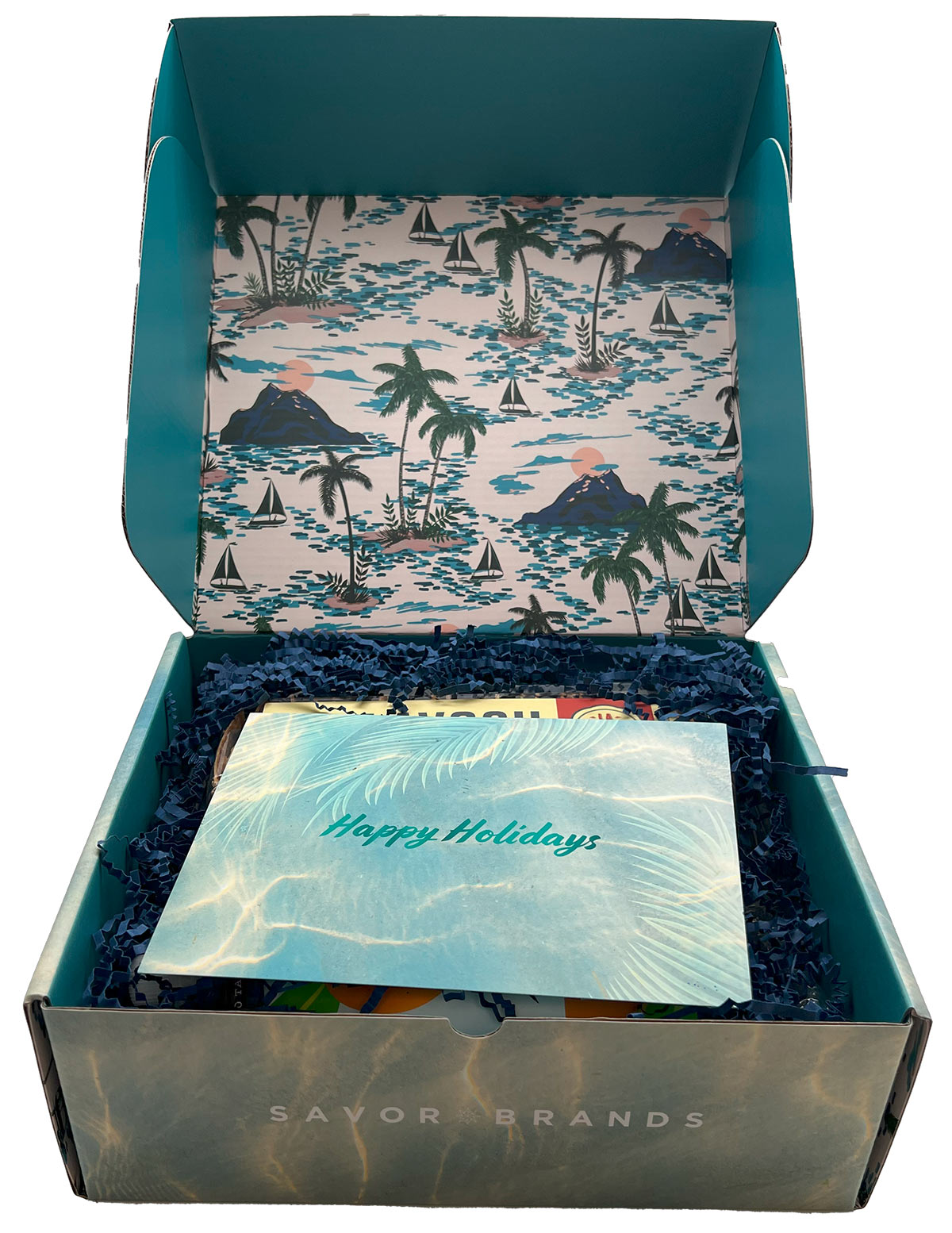 Savor Brands' Mele Kalikimaka Box - Open