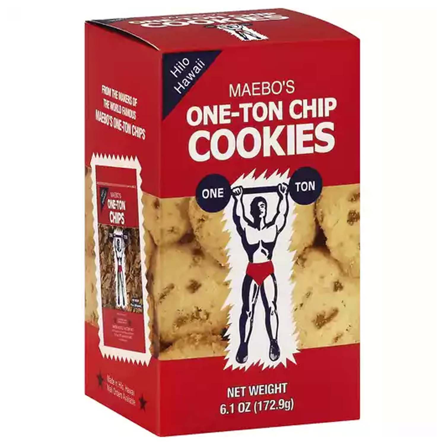 Maebo's One-Ton Cookies box.