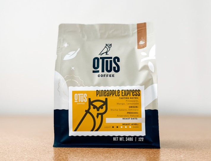 Otus coffee bag on counter