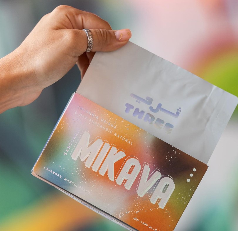Three Coffee (Dubai) rotogravure printed custom coffee packaging.